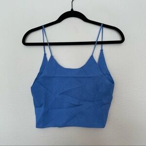 New in package shein twist back cropped knit tank blue sz.L